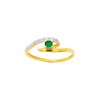 Bague Femme - Emeraude - Or 18 Carats - Diamant 0,02 Carats - vue V1