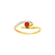 Bague Femme - Rubis - Or 18 Carats - Diamant 0,02 Carats