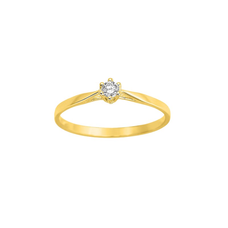 Bague Femme - Or 18 Carats - Diamant 0,08 Carats