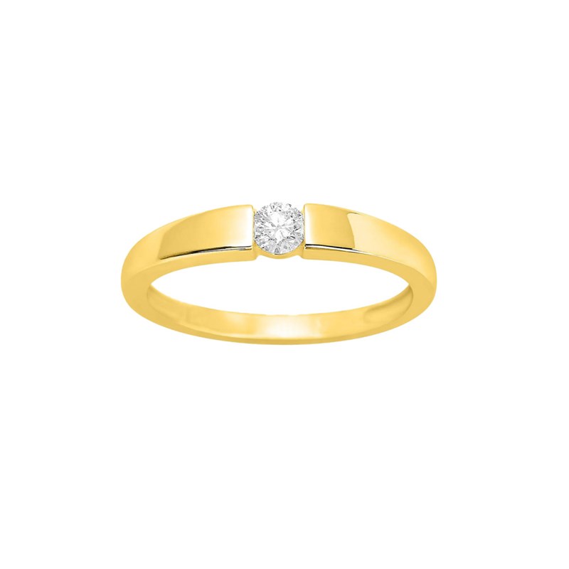 Bague Femme - Or 18 Carats - Diamant 0,14 Carats