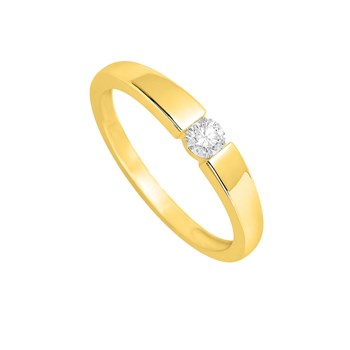 Bague Femme - Or 18 Carats - Diamant 0,14 Carats
