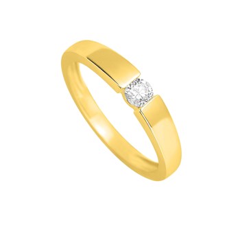 Bague Femme - Or 18 Carats - Diamant 0,18 Carats