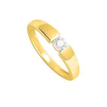 Bague Femme - Or 18 Carats - Diamant 0,23 Carats