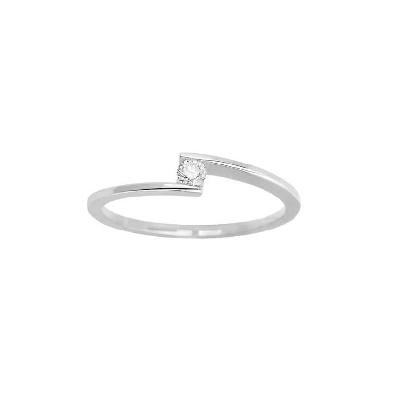 Bague Femme - Or 18 Carats - Diamant 0,08 Carats