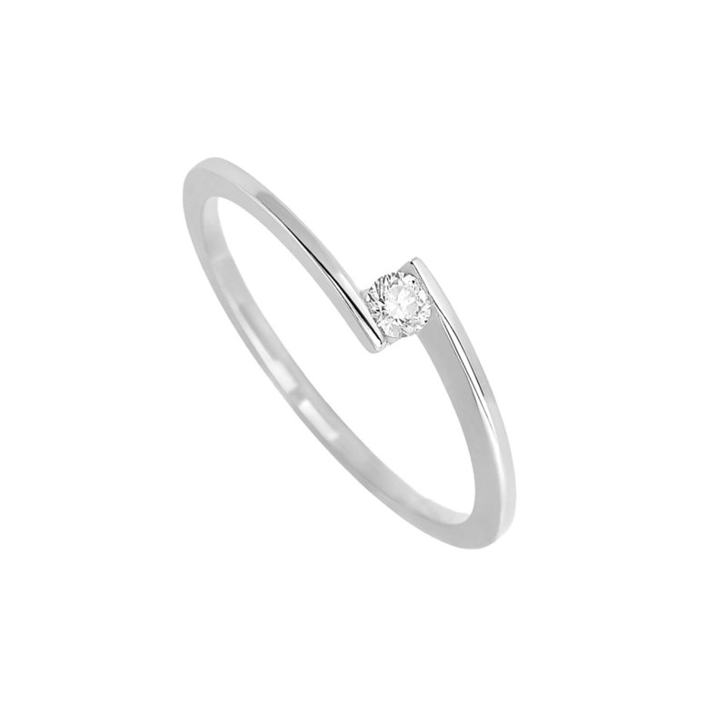 Bague Femme - Or 18 Carats - Diamant 0,08 Carats - vue 2