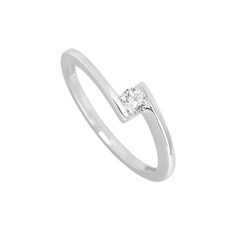 Bague Femme - Or 18 Carats - Diamant 0,14 Carats