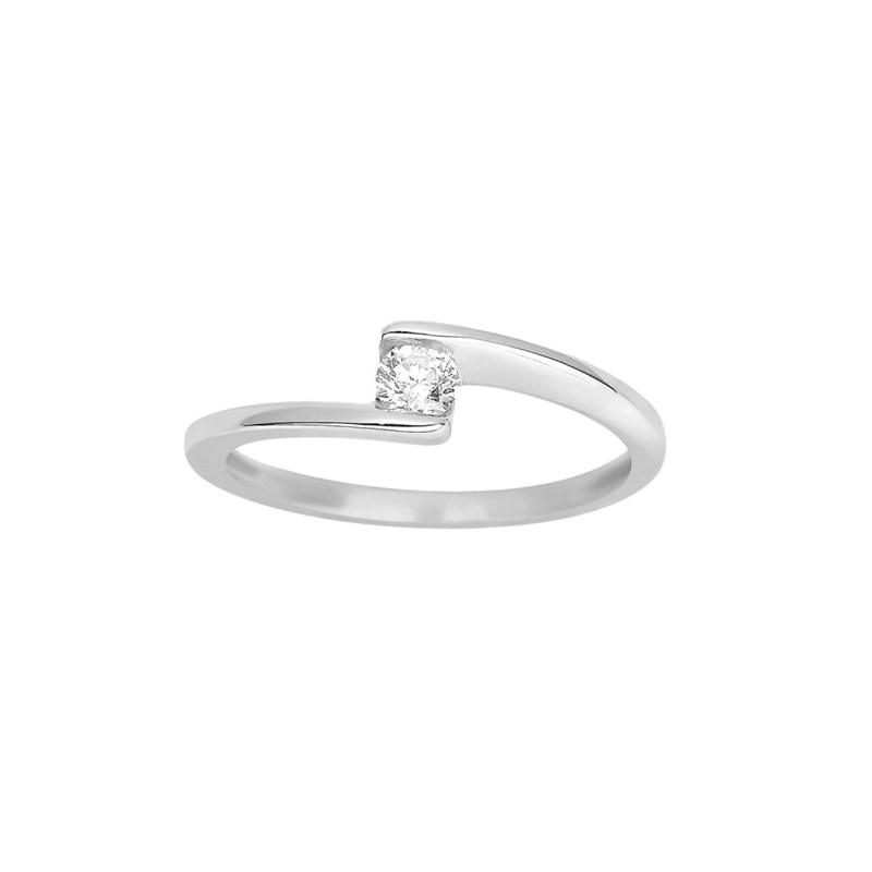 Bague Femme - Or 18 Carats - Diamant 0,18 Carats