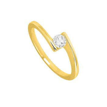 Bague Femme - Or 18 Carats - Diamant 0,23 Carats