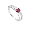 Bague femme - Rubis et Oxyde de zirconium - Or 18 Carats - vue V2