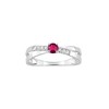 Bague femme - Rubis et Oxyde de zirconium - Or 18 Carats - vue V1