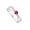 Bague femme - Rubis et Oxyde de zirconium - Or 18 Carats - vue V2