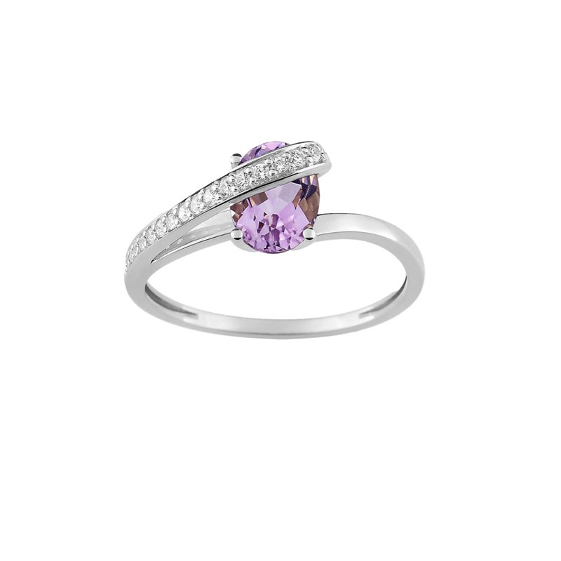 Bague femme - améthyste - Or 18 Carats