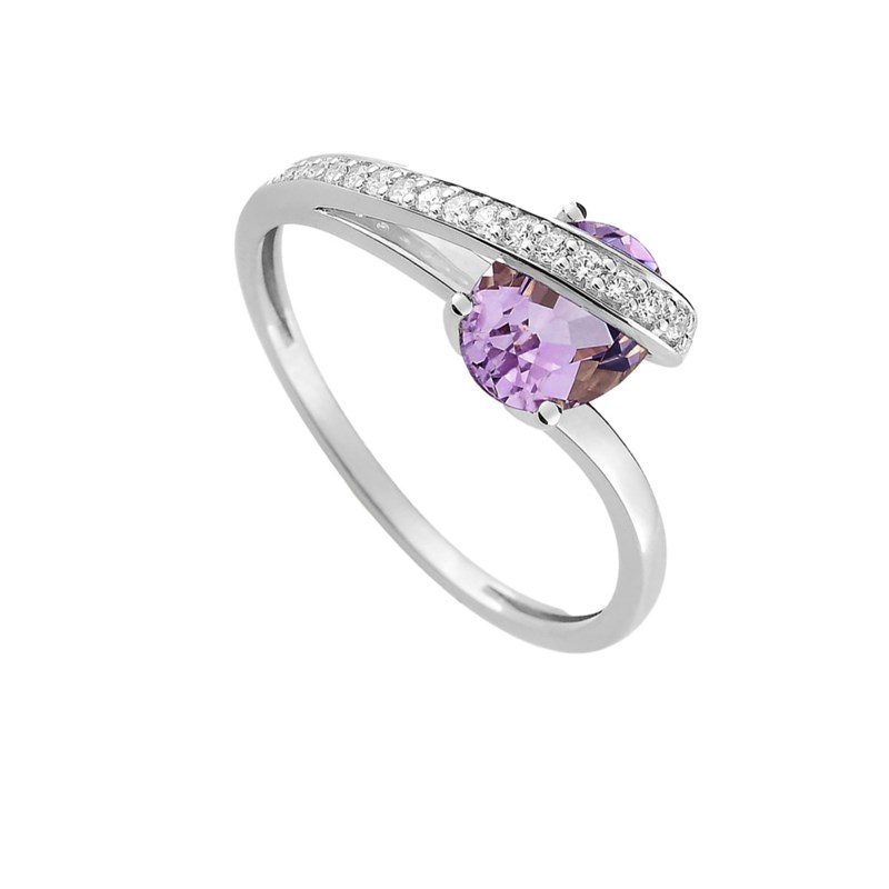 Bague femme - améthyste - Or 18 Carats - vue 2