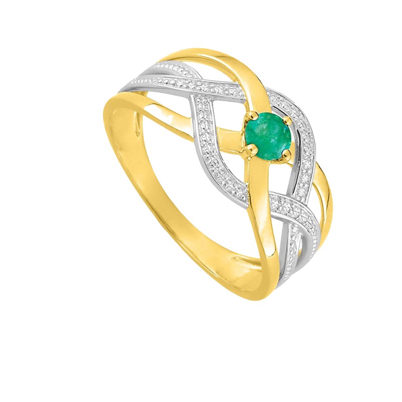 Bague femme - émeraude - Or 18 Carats - vue 2