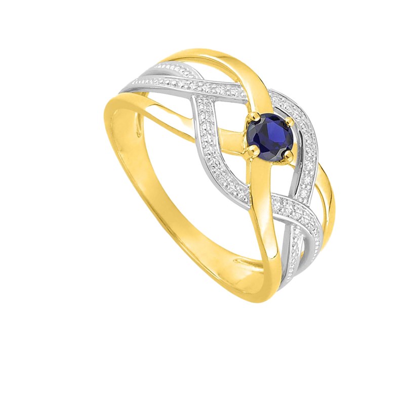 Bague femme - saphir - Or 18 Carats - vue 2