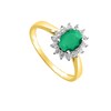 Bague femme - Emeraude et Oxyde de zirconium - Or 18 Carats - vue V2