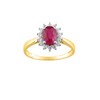 Bague femme - Rubis et Oxyde de zirconium - Or 18 Carats - vue V1