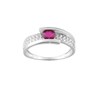 Bague femme - Rubis et Oxyde de zirconium - Or 18 Carats - vue V1