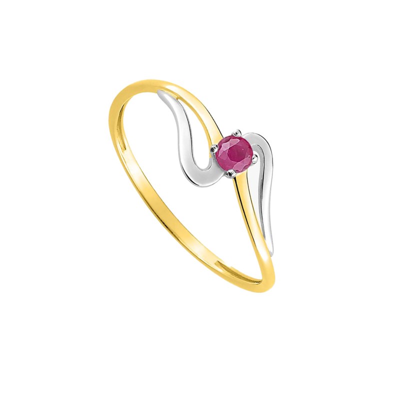 Bague femme - rubis - Or 18 Carats - vue 2