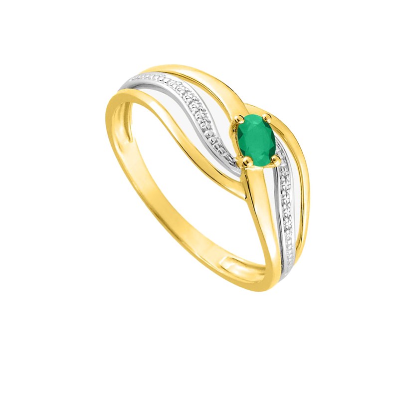 Bague femme - émeraude - Or 18 Carats - vue 2