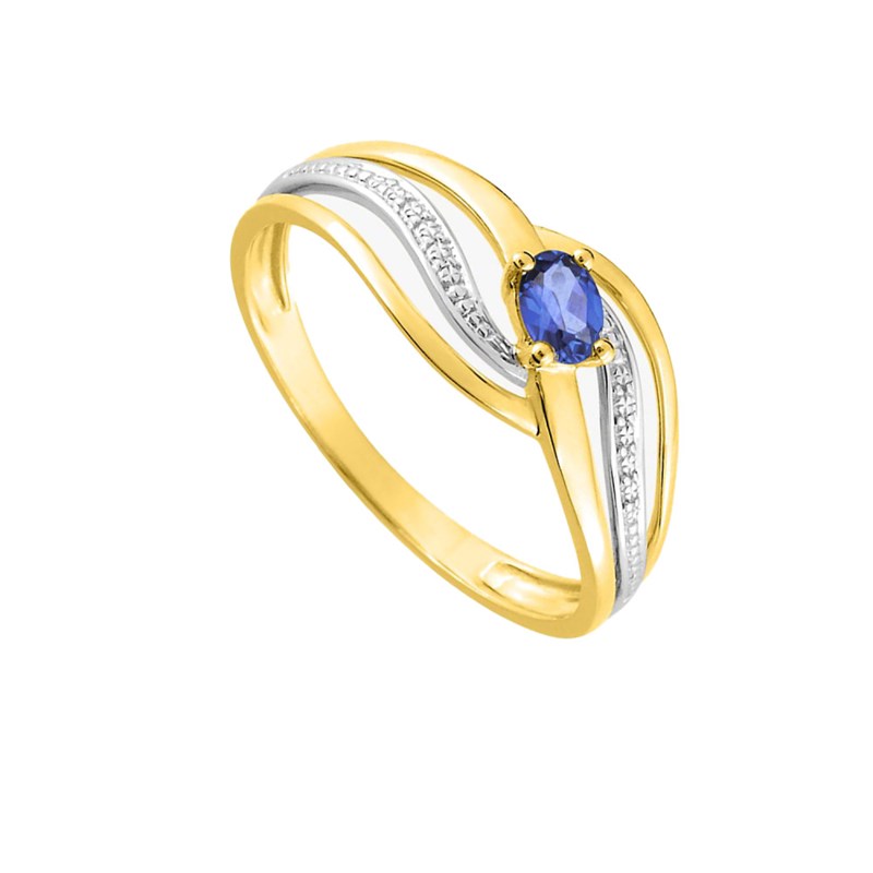 Bague femme - saphir - Or 18 Carats - vue 2