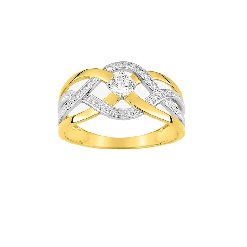 Bague femme - oxyde de zirconium - Or 18 Carats