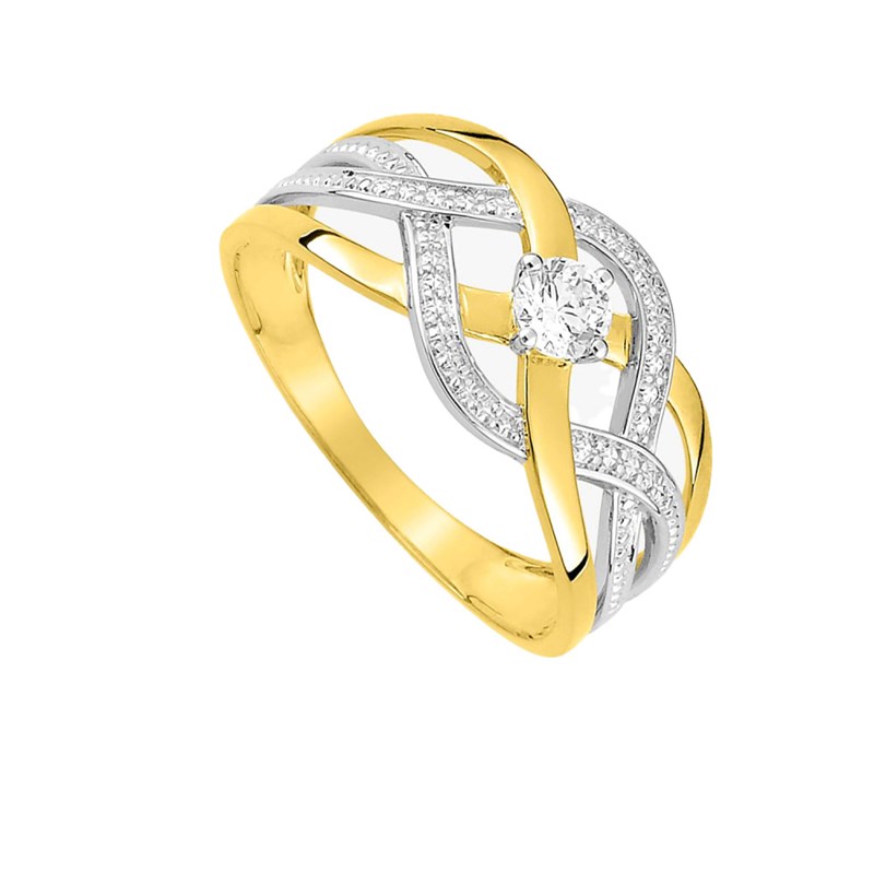 Bague femme - oxyde de zirconium - Or 18 Carats - vue 2