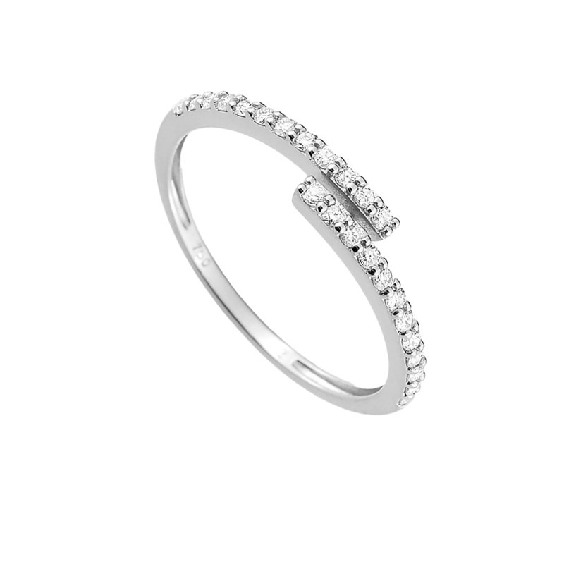 Bague femme - Oxyde de zirconium - Or 18 Carats - vue 2