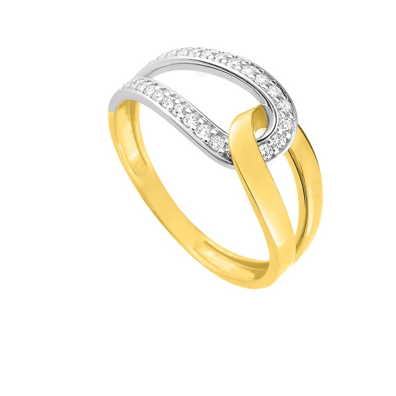 Bague femme - Oxyde de zirconium - Or 18 Carats - vue 2