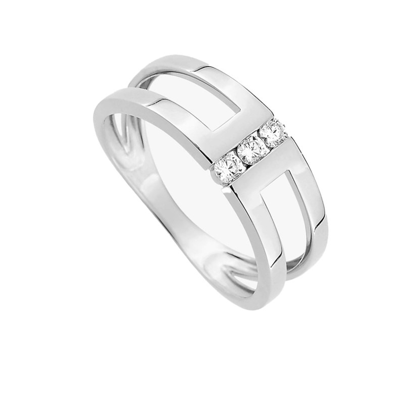 Bague femme - Oxyde de zirconium - Or 18 Carats - vue 2