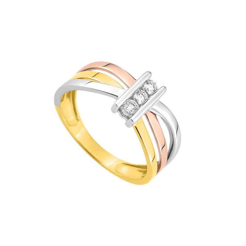 Bague femme - Oxyde de zirconium - Or 18 Carats - vue 2