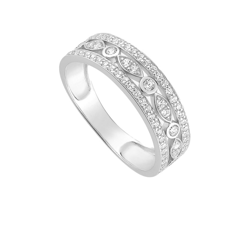 Bague femme - Oxyde de zirconium - Or 18 Carats - vue 2