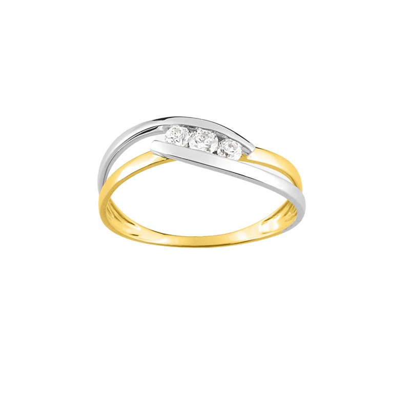 Bague femme - Oxyde de zirconium - Or 18 Carats