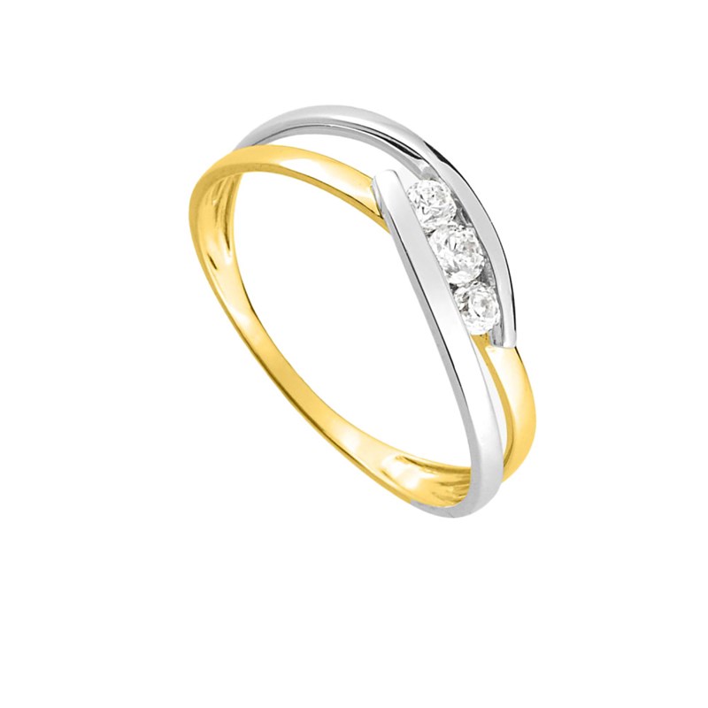 Bague femme - Oxyde de zirconium - Or 18 Carats - vue 2