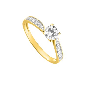 Bague femme - Oxyde de zirconium - Or 18 Carats