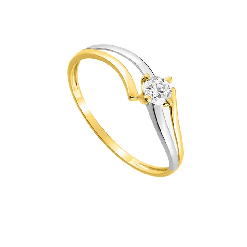 Bague femme - Oxyde de zirconium - Or 18 Carats - vue 2