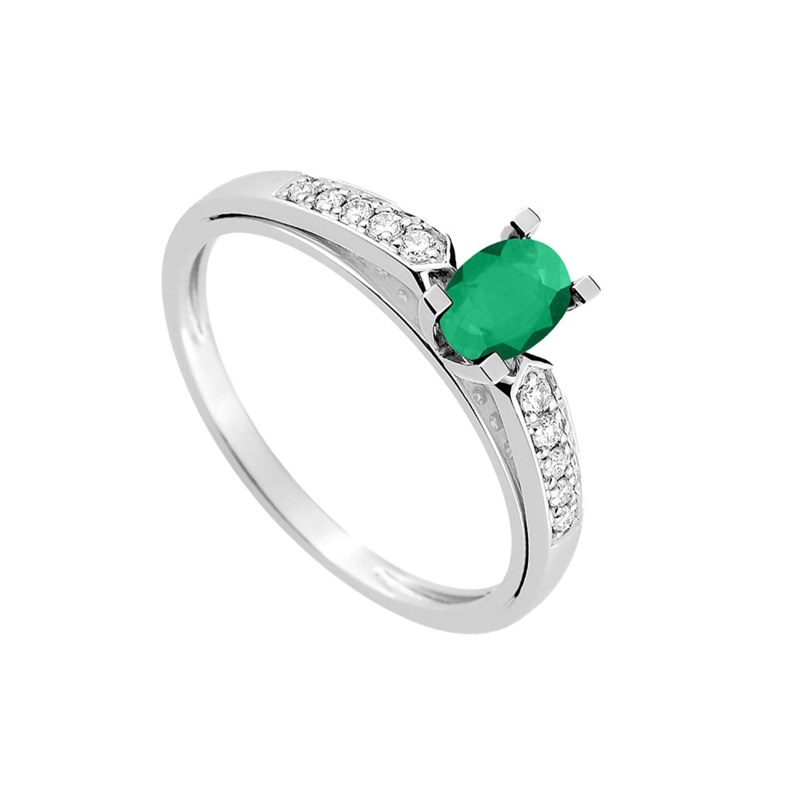 Bague femme - Emeraude - Or 18 Carats - vue 2