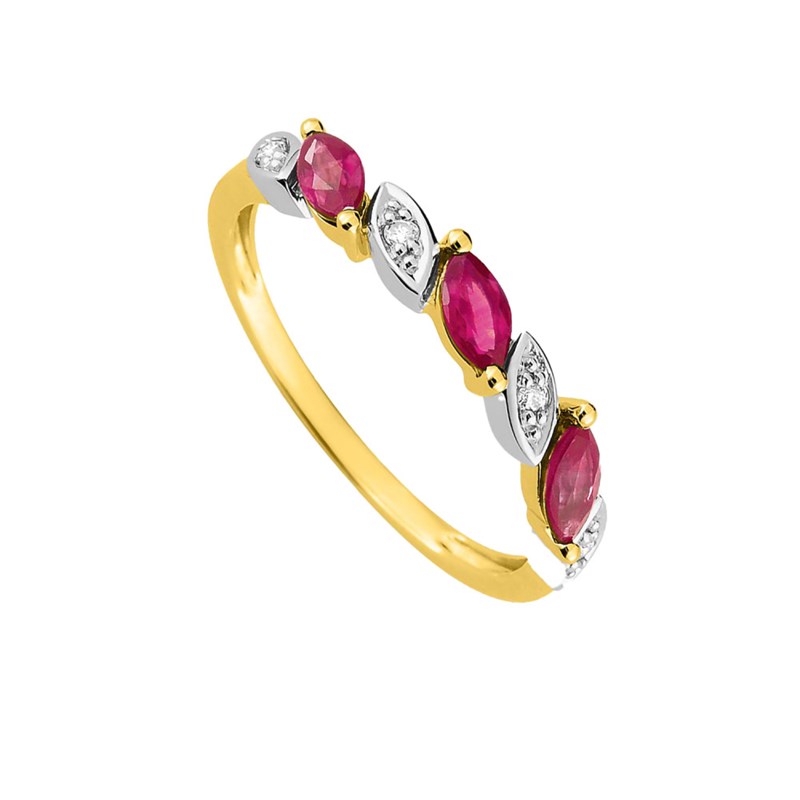 Bague femme - Rubis - Or 18 Carats - vue 2