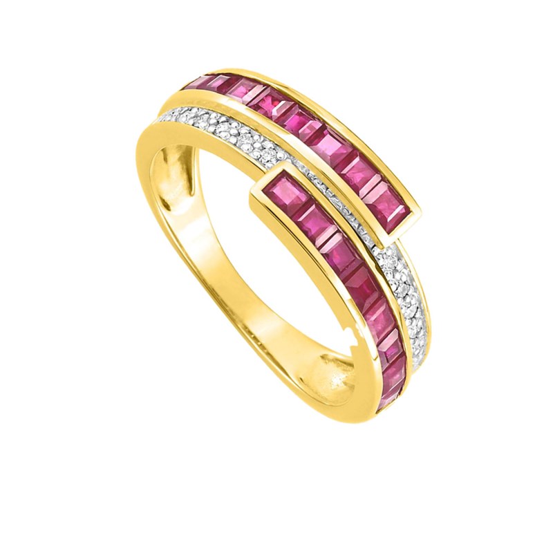 Bague femme - Rubis - Or 18 Carats - vue 2