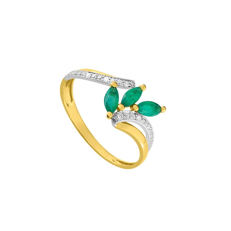 Bague femme - Emeraude - Or 18 Carats - vue 2