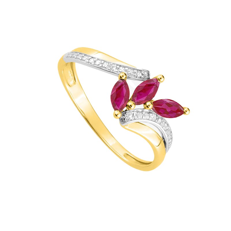 Bague femme - Rubis - Or 18 Carats - vue 2