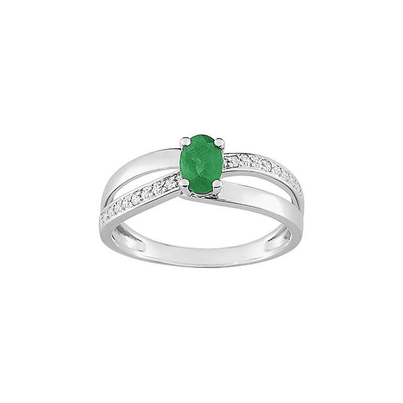 Bague femme - Emeraude et Or 18 Carats