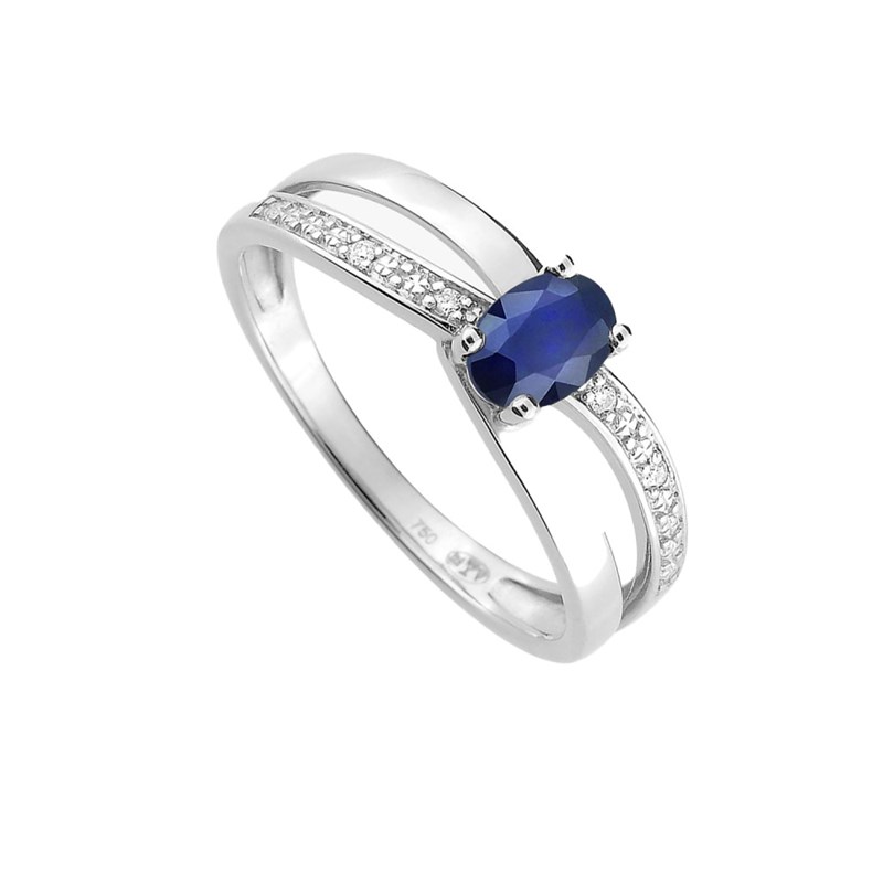 Bague femme - Saphir - Or 18 Carats - vue 2