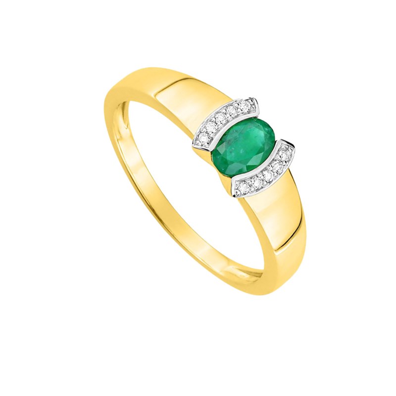 Bague femme - Emeraude et Or 18 Carats - vue 2