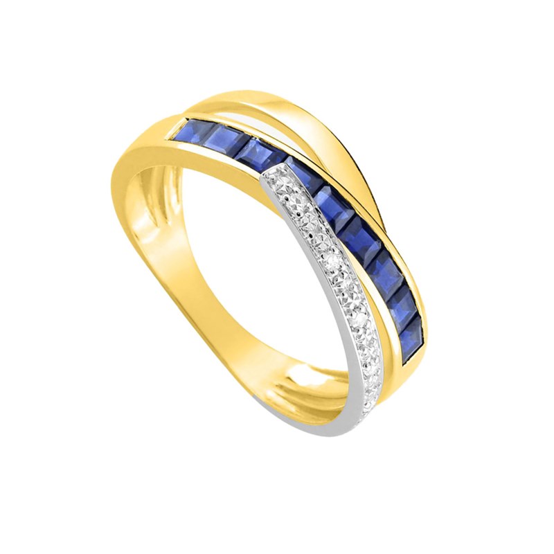 Bague femme - Saphir - Or 18 Carats - vue 2