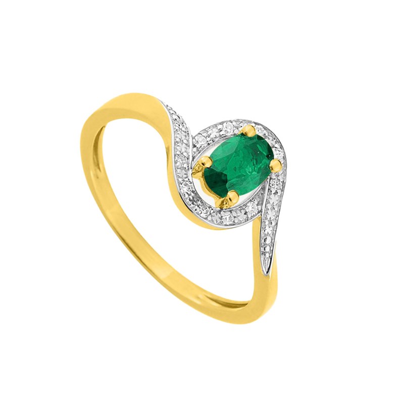 Bague femme - Emeraude - Or 18 Carats - vue 2