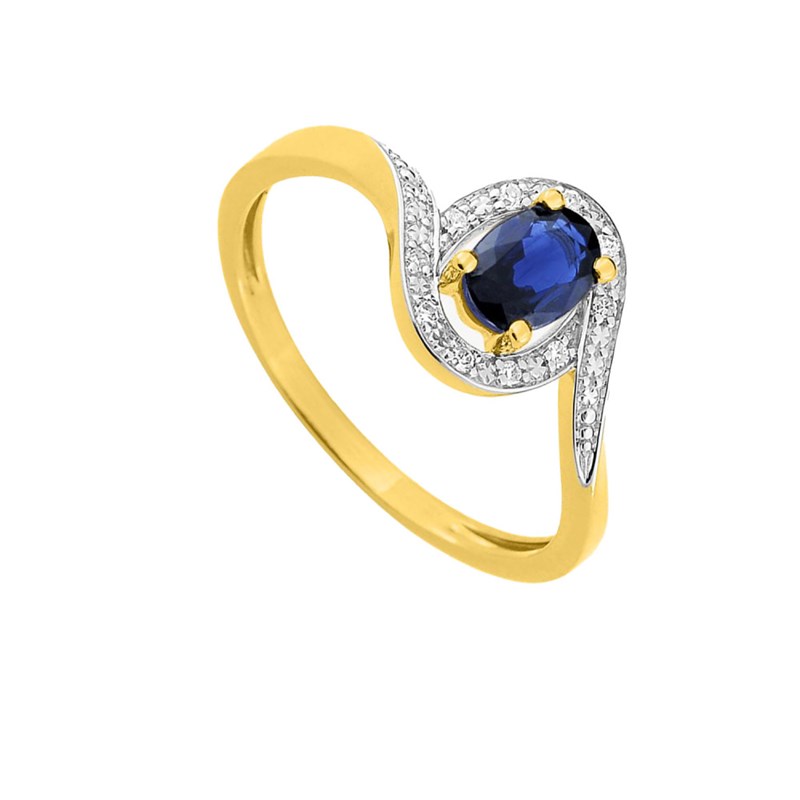 Bague femme - Saphir - Or 18 Carats - vue 2