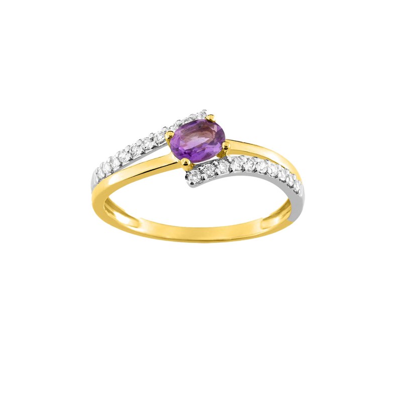 Bague femme - améthyste - Or 18 Carats