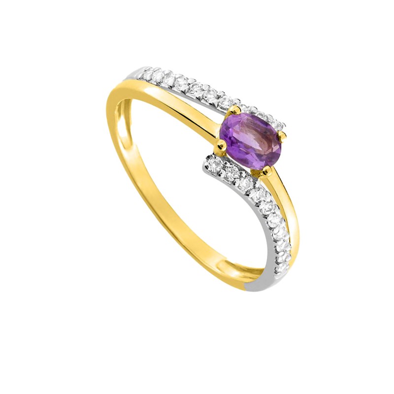 Bague femme - améthyste - Or 18 Carats - vue 2