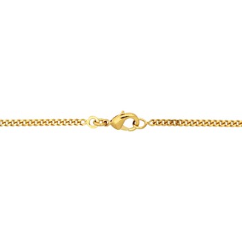 Chaine Mixte - Plaqué Or - Chaîne gourmette - Largeur : 1,25 mm - Longueur : 42 cm